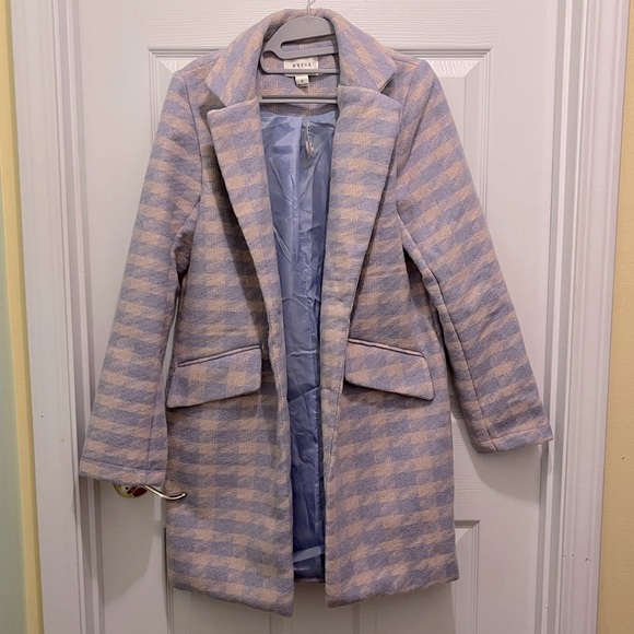 HYFVE Houndstooth Lilac Front Pocket Pea Coat. Size Small. NWOT - Picture 1 of 11